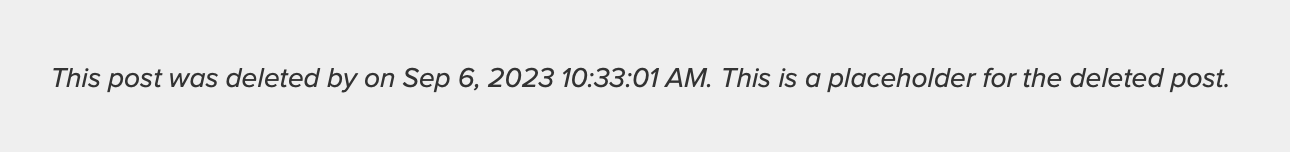 Example of deletion message