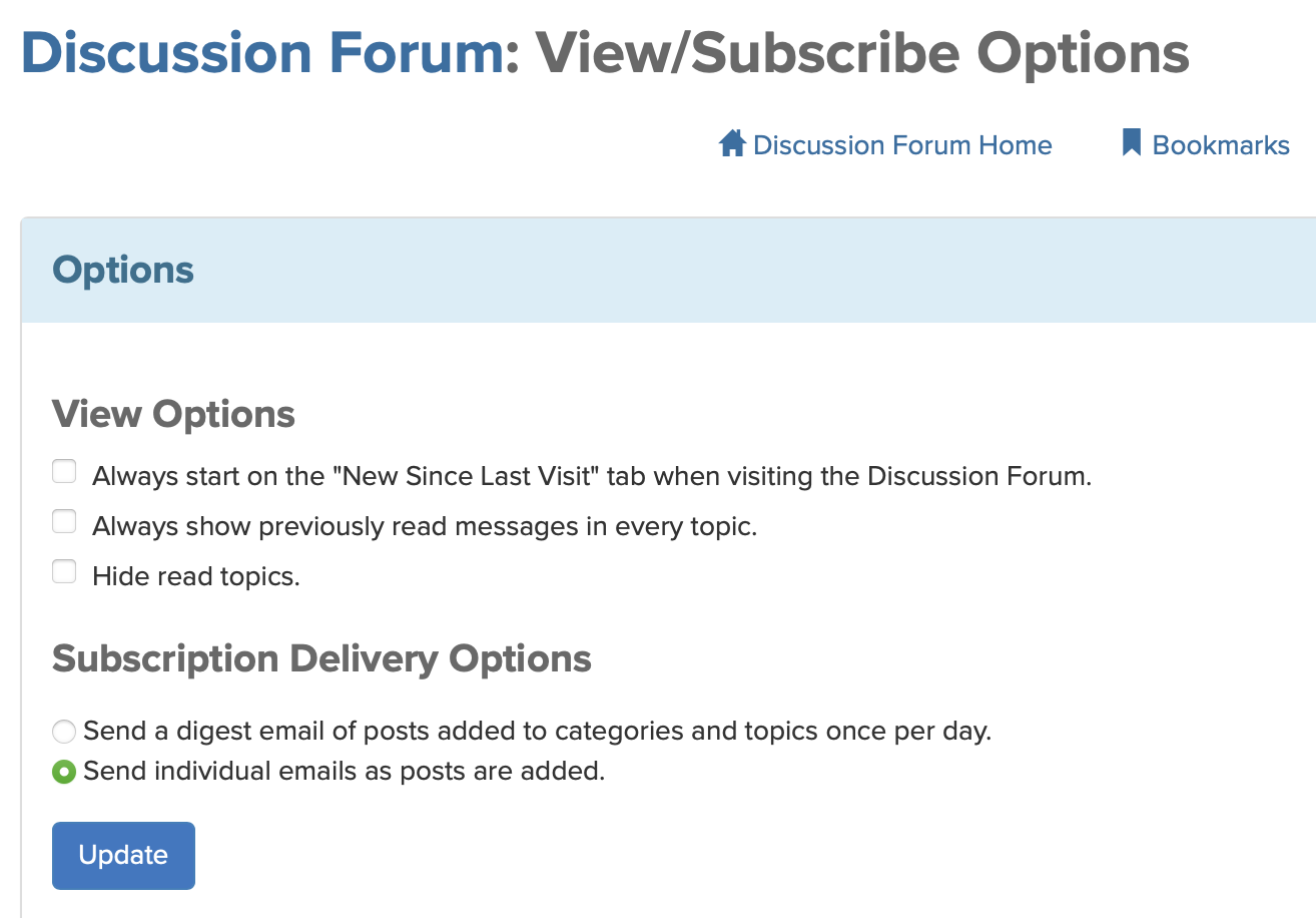 Screenshot of view and subscribe options