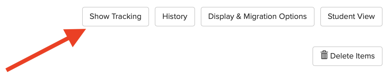 Screenshot with arrow pointing to the Show Tracking button