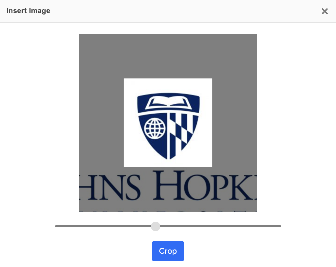 Screenshot showing the cropping of an image