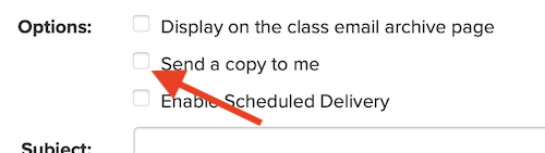 Arrow pointing to the Send a copy to me checkbox