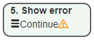 Box with message saying there is an error
