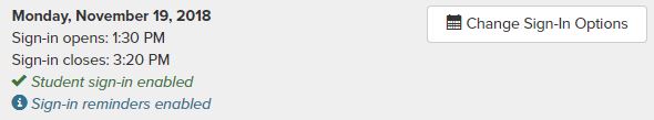 Screenshot showing confirmation of student sign-in being enabled