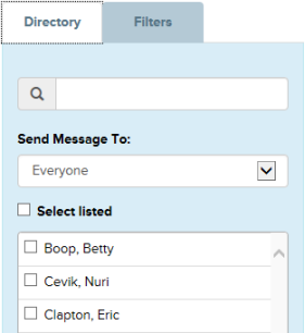 Screenshot of directory tab