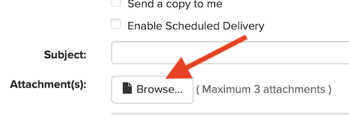 Arrow pointing to the Browse button